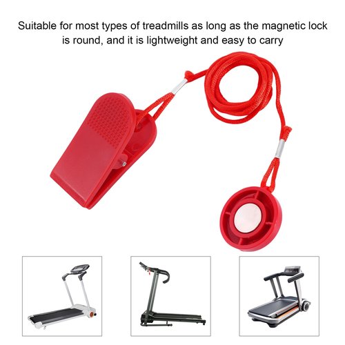 Universal Treadmill Magnet Safety Key, Magnetic Safety Switch Round Treadmill Replacement Key for Most Treadmills & Running Machines Emergency Stop Accessories