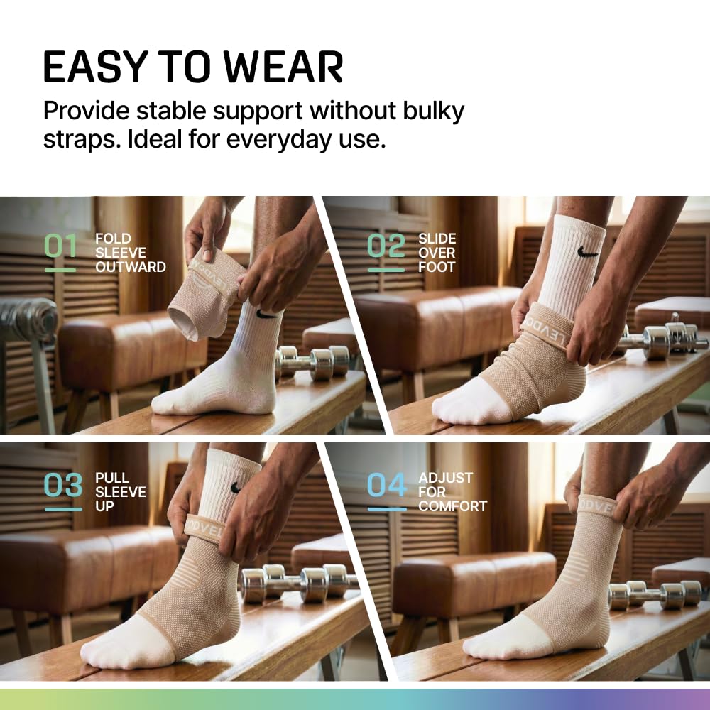 Modvel Foot & Ankle Brace Socks for Sprained Ankle Compression Sleeve - Foot Support for Women & Men - Tendonitis & Arthritis Ankle Brace Sports Running, Torn Ligaments & Women Stabilizing Ankle Wrap