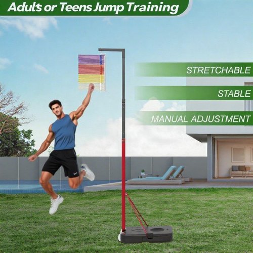 LANBVIELT Vertical Jump Measurement Tool, 59"-142" Adjustable Height Vertical Jump Tester, 5'-11.8' Floor-Standing Jump Trainer for Volleyball Training Sports (5-11.8ft)