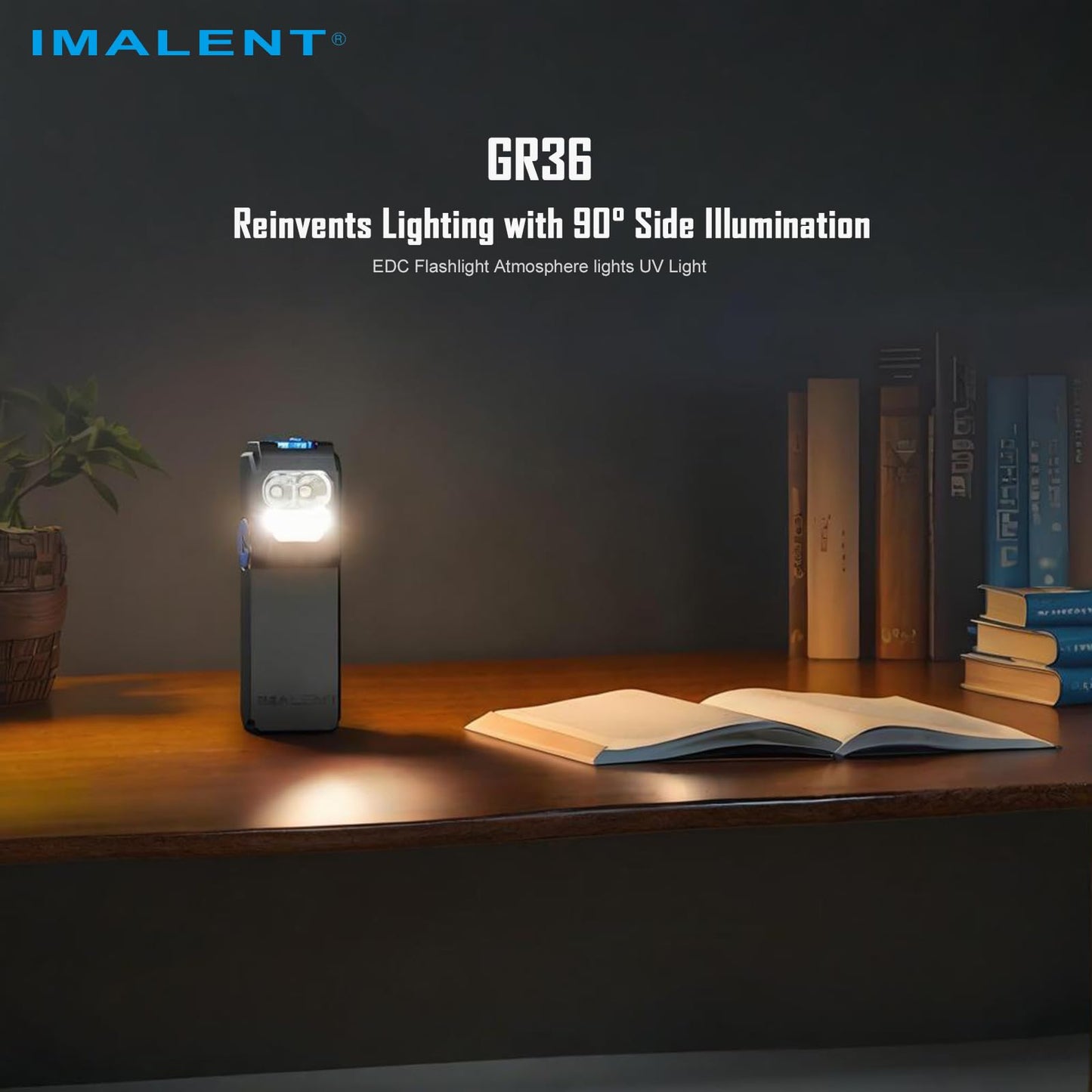 IMALENT GR36 Rechargeable EDC Flashlight, 2800 Lumens Compact Pocket Light with Clip & Magnetic Base, USB-C Charging Portable Work Flashlight for Camping, Repair, Emergency Everyday Carry