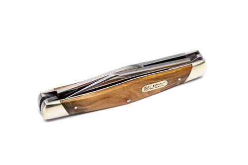 Buck Knives 371 Stockman 3-Blade Folding Pocket Knife with Wood Handle