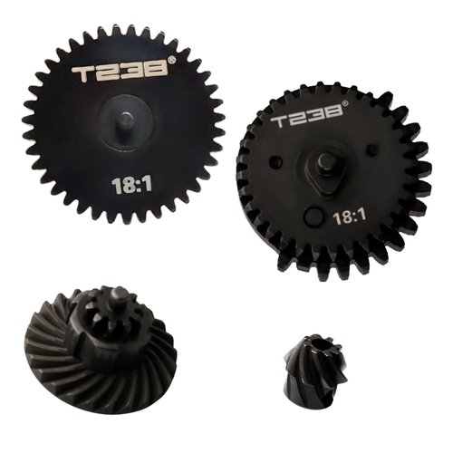 T238 Airsoft Spiral Gear Set - AEG V2 V3 Gearbox Upgrade Kit (18:1) for M4/AK/MP5/G36/P90-40Cr CNC Machined