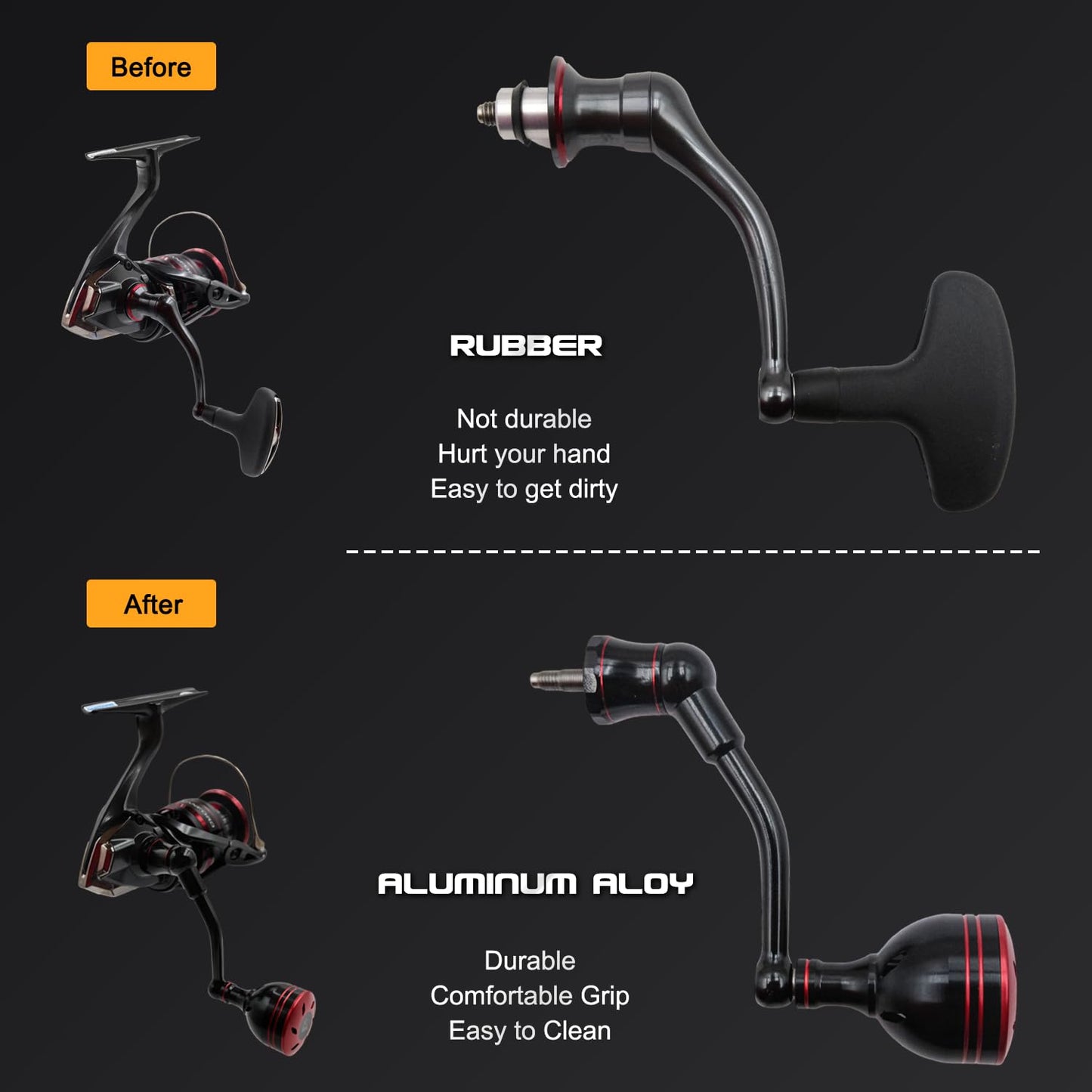 JINOHNAMILL 63mm Power Handle Compatible with FL FM Stella Vanford Vanquish Nasci