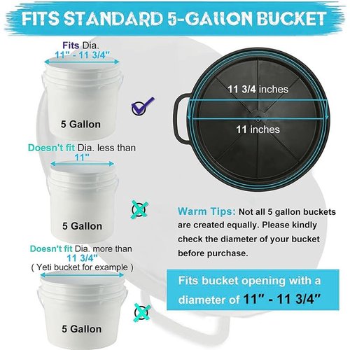Takelablaze 5 Gallon Bucket Swivel Lid Cushion Spin Bucket Seat Cover Comfortable Seat Cushion for Hunting Fishing Gardening Camping