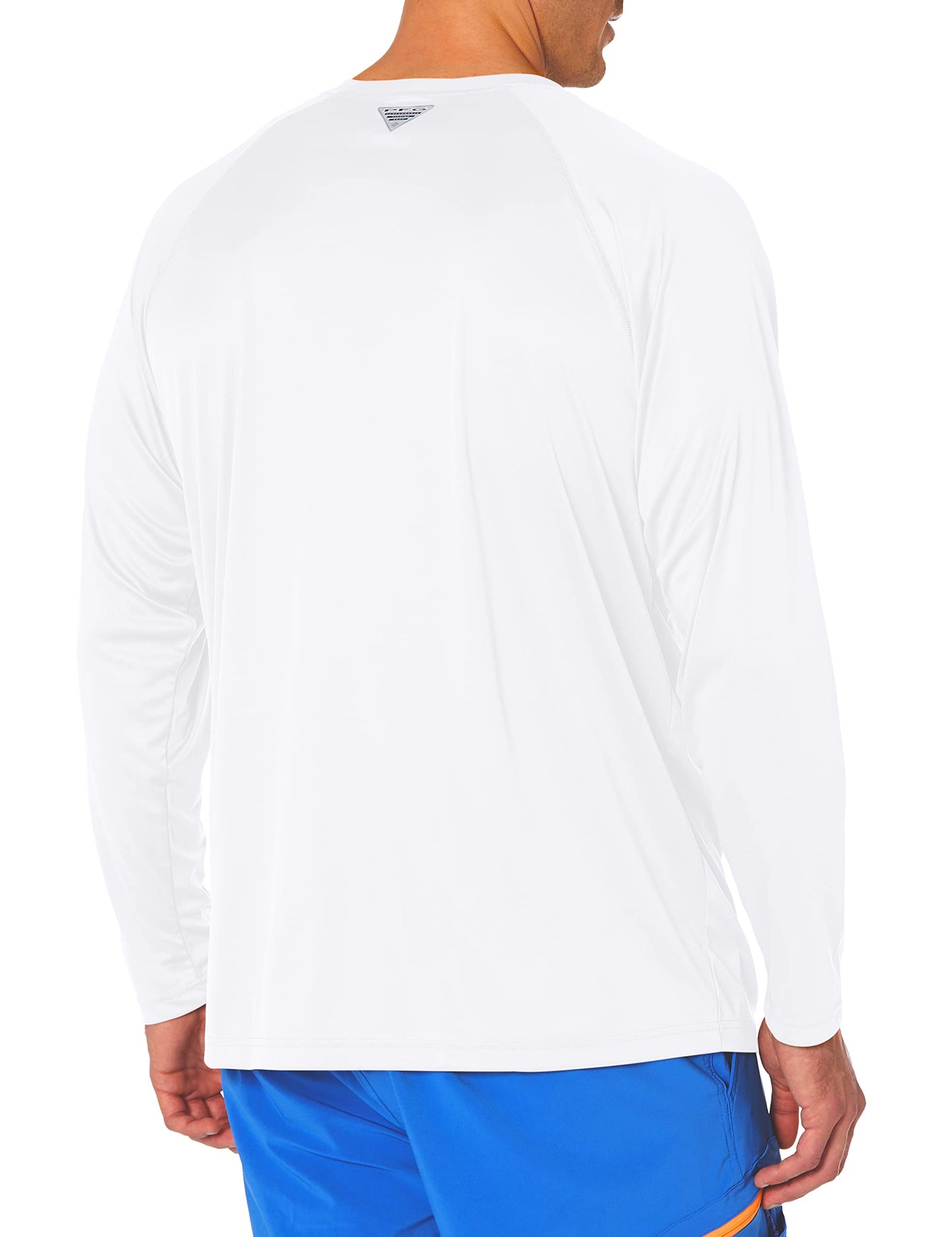Columbia Men's PFG Terminal Tackle Long Sleeve Fishing Shirt, White/Nightshade Logo, 5X