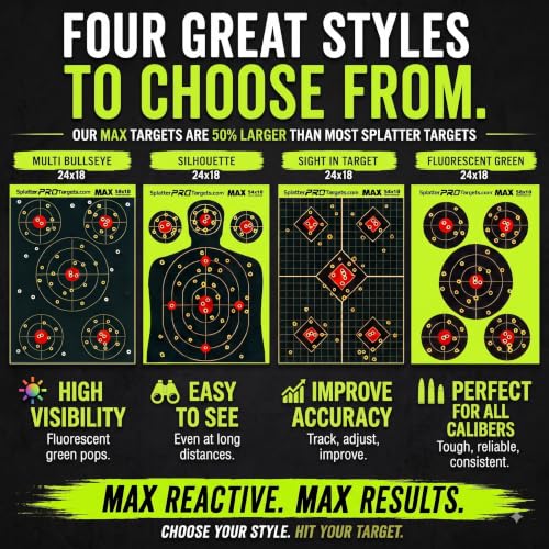 18x24 Extra Large Splatter Targets - Two Color Fluorescent Yellow & White - Variation 10