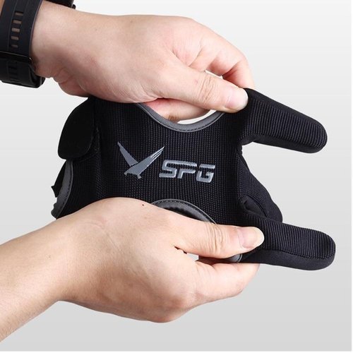 EQQAJVTY Archery Three-Finger Finger Gloves Thickened Fingertips Traditional Recurve Bow String Gloves (Grey,Medium)