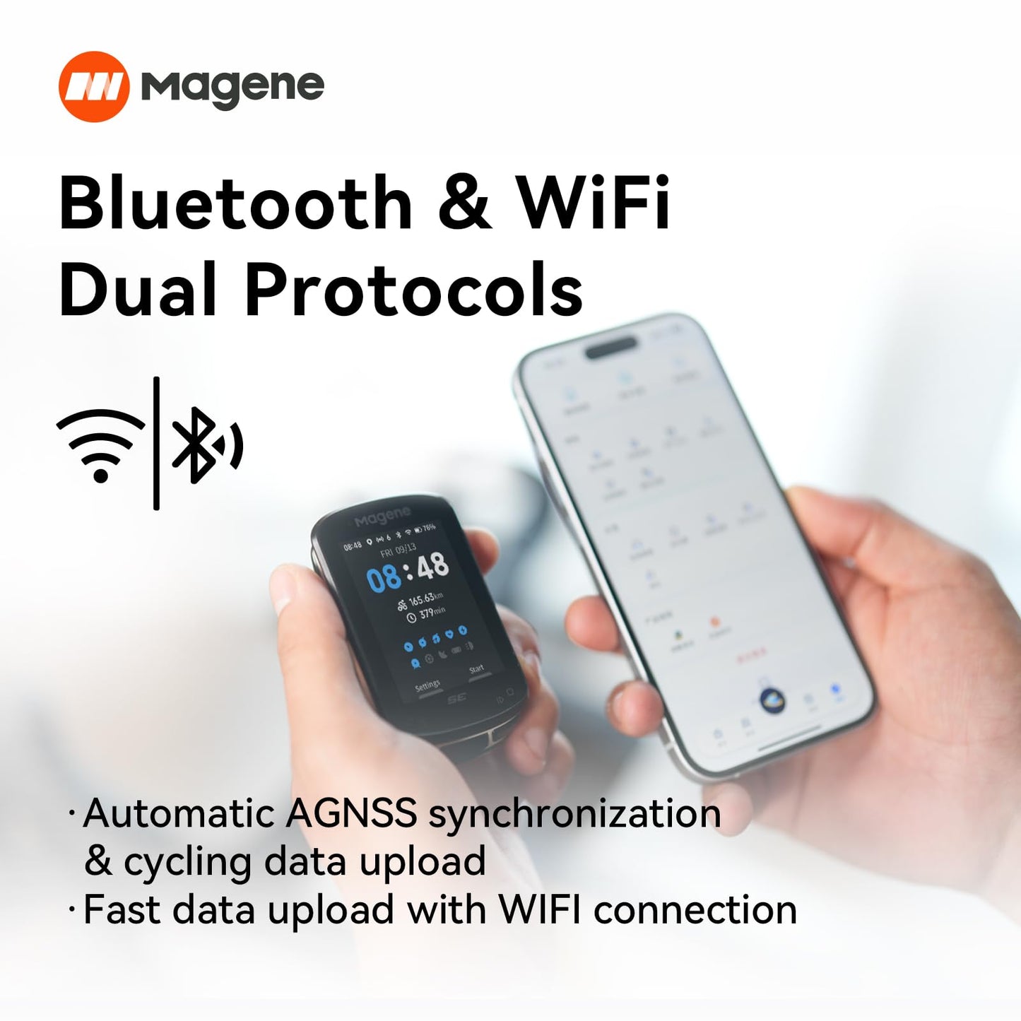 Magene C506SE Wireless GPS Bike Computer - 2.4" Color Screen, Route Navigation, Bluetooth & WiFi, Fast 5s Positioning, Supports 9 Cycling Devices