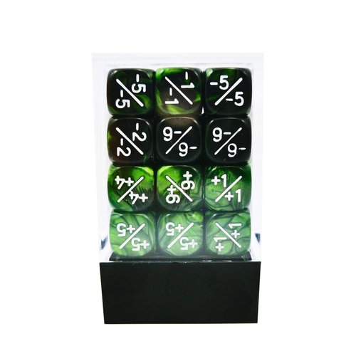 36pcs 12mm Marble Green & Gemini Green Dice Counters Set, Small Token Dice Compatible with MTG, CCG, Card Games