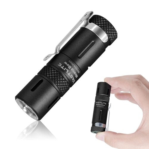 Vastlite Minima Bow LEP Flashlight Portable - 280 Lumens,Range of 2460 feet 3 Modes LEP Flashlight With Flash,High Brightness,Long Range,and high Collimation Characteristics(with Battery)(Black)