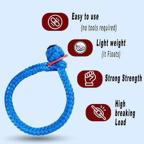 Robship Soft Shackles Simplifying Your Boating Experience, Blue - 4x80mm