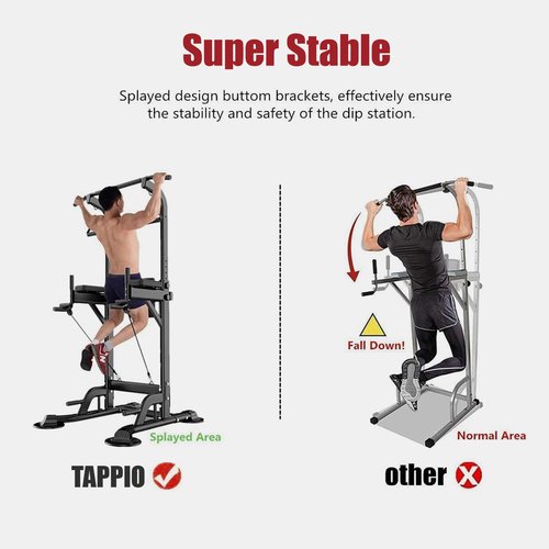 Tappio Power Tower Pull Up Bar for Home Gym, Multi Functional Pull Up Bar Stand Dip Bar Station, Adjustable Height Workout Dip Station Strength Training Fitness Equipment