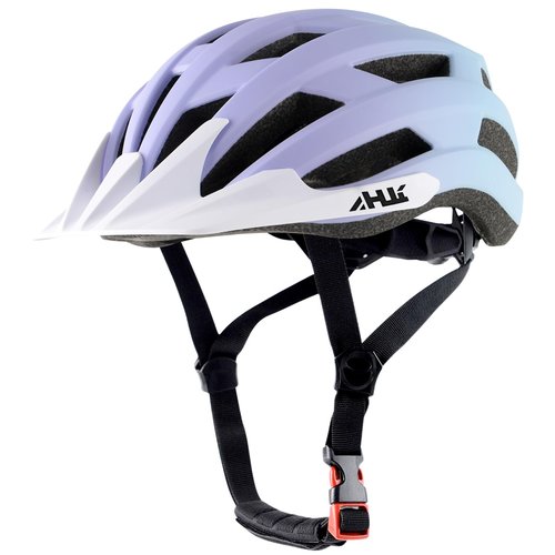 Youth Adult Road Bike Helmet, Men Women Adjustable Mountain Bicycle Helmet with Detachable Visor, 2 Sizes for Age 8-14+ Youth, Kids, Adult (Purple Blue Gradient, L)