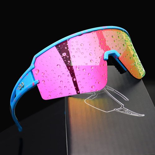AVV Polarized cycling glasses sports sunglasses,UV400 Protection Fishing Driving running baseball Adjustable sunglasses for men women, Blue