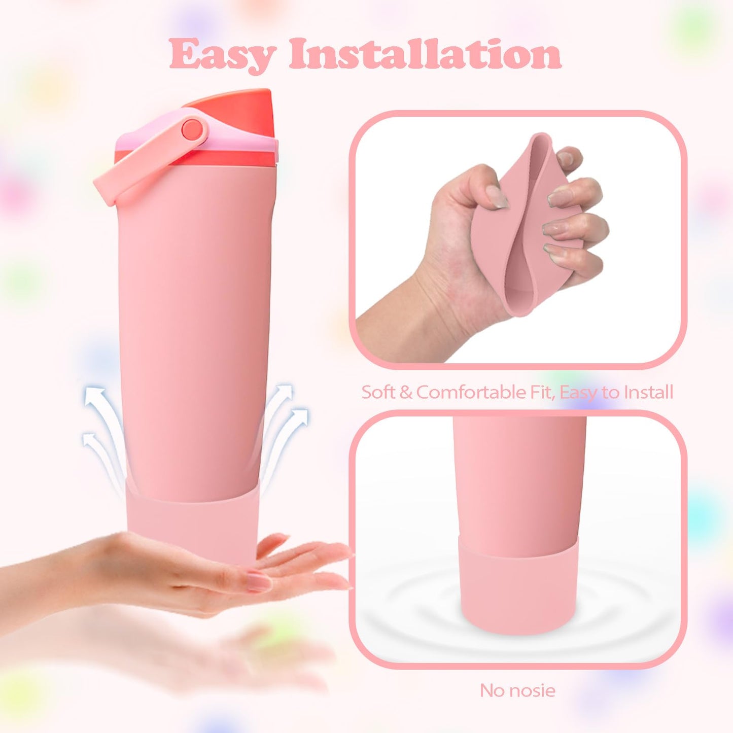 Kaitiaki Silicone Boot for Owala 30oz & 40oz FreeSip Sway Bottles & Tumblers - Non-Slip, Scratch-Resistant, Stability Enhancer, Available in 12 Colors (Angel Food Cake)