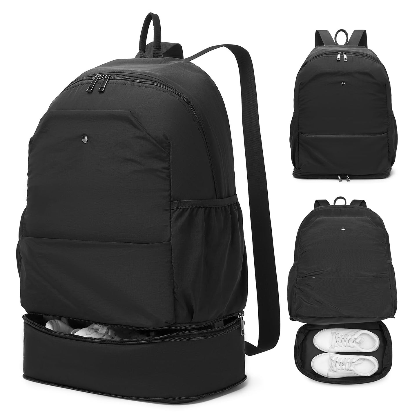 seyfocnia Gym Backpack,Small Gym Bag with Shoe Compartment Lightweight Expandable Travel Backpack Workout Sports Casual Daypack for Women or Men