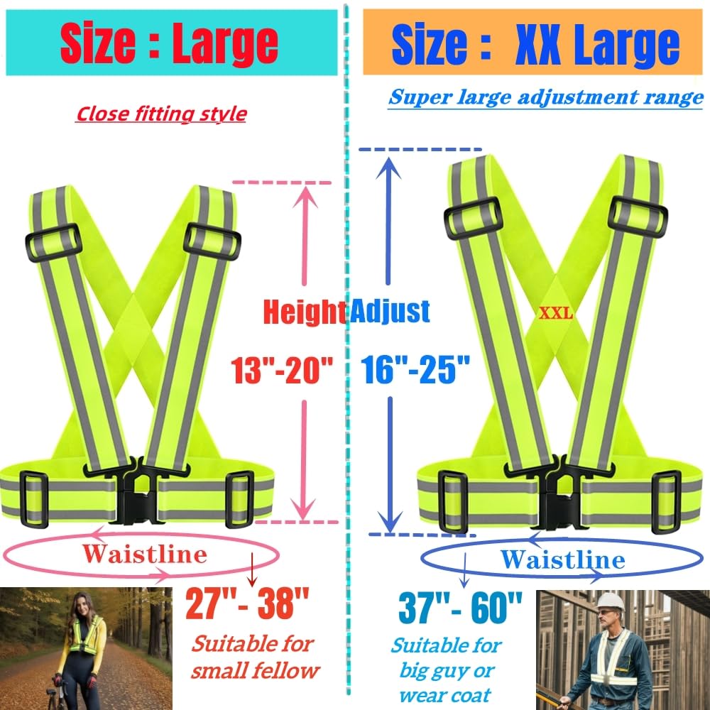 IDOU High Visibility Reflective Safety Vest | Lightweight,Adjustable & Elastic | Hi Vis Running Gear for Jogging,Walking,Cycling,Construction Workers,Motorcycle,Men,Women (1, YELLOW)