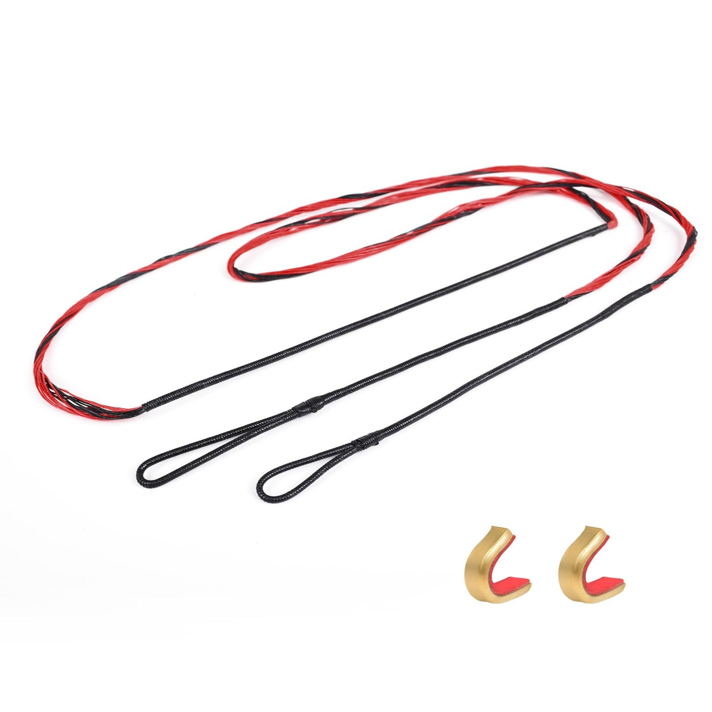ELONG OUTDOOR Archery Recurve Bow String for Recurve Long Bows, Bowstring Traditional Bow Replacement, AMO 56 to 62 inch -12-14-16 Strands, W/2 Brass Nocks