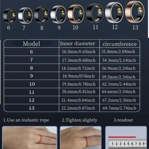 POP IT S Smart Health Ring for Women Men Fitness Tracker with Heart Rate, Blood Oxygen, Blood Pressure, Sleep Monitoring, Step Counting, IP68 Waterproof for iPhone and Android, No Fee (Gold, 7)