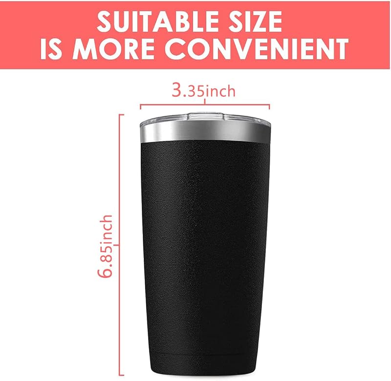 Deitybless 8 Pack 20oz Insulated Tumbler Cups with Lids – Stainless Steel Double Wall, Assorted Colors