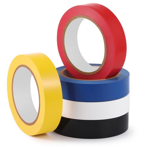 Frienda 5 Rolls Floor Vinyl Tape Floor Marking Court Tape Outdoor Playing Field Marking Equipment for Social Distancing, Gyms, Athletics, Equipment, Heavy Foot Traffic (Colorful,1 Inch X 60 yd)