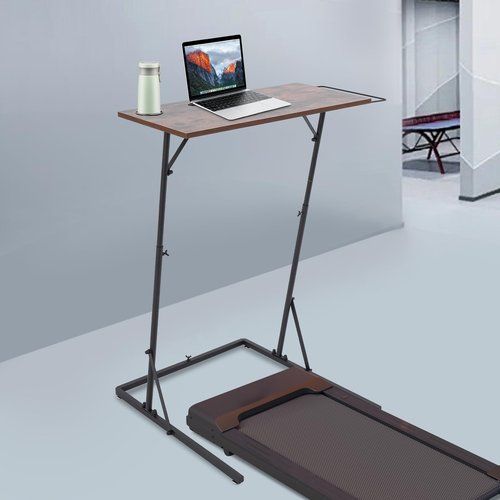 SODONAD Adjustable Bike Trainer Fitness Desk Portable Workstation Standing Desk with Cup Holde & Towel Rod, Cycle Desk Trainer Stand Table for Indoor Cycling, Exercise, Black