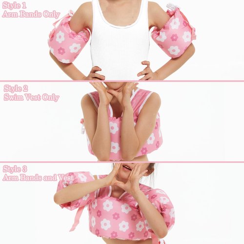 Zeraty Puddle Jumper Toddler Swim Vest for Kids, Toddler Floaties 2-3-4-5-6, Puddle Jumper 25-30-50-66 lbs Detachable Pool Float Kids and Arm Floaties Water Wing Boys and Girls