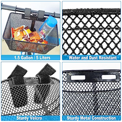Kids Bike Basket Black - Durable Front Metal Bicycle Storage for Children