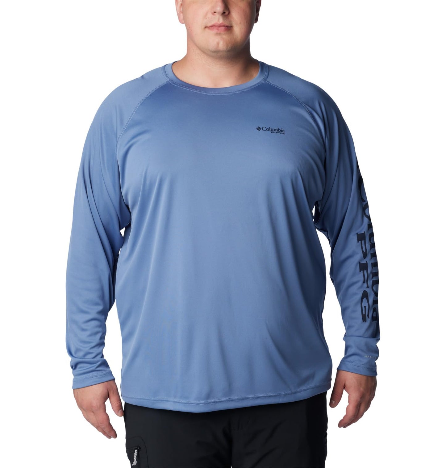 Columbia Men's Terminal Tackle Long Sleeve Shirt, Bluestone/Collegiate Navy Logo, 6X Big