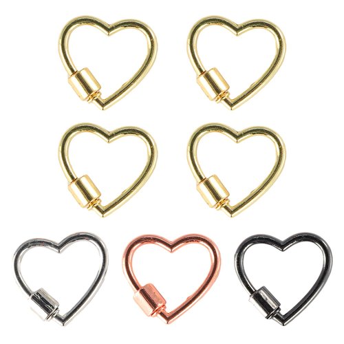 7pcs Heart Carabiner,Metal Screw Carabiner, Heart Shaped Key Ring,Strong and Durable,Not Easy to Fade,Suitable for Camping,Hiking,Fishing Trips(Gold*4+Silver*1+Rose Gold*1+Black*1)