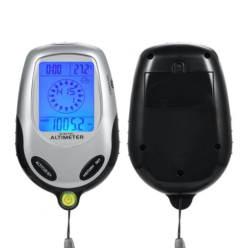 Weytoll 8-in-1 Electronic Handheld Altimeter Compass Barometer Thermometer Weather Forecast Time Calendar Clock Outdoor Sports Mountain Climbing Tool with Backlight