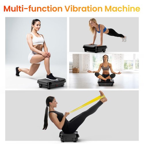Vibration Plate Exercise Machine: TISSCARE Vibrating Plates for Lymphatic Drainage and Weight Loss, 300Lbs Capacity Full Body Power Shake Workout Platform for Home Cardio Fitness (Ink Black)