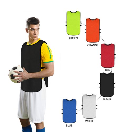 Graunton Pinnies Scrimmage Team Practice Vests Jerseys for Youth Teen & Adult for Sports Basketball, Soccer, Football, Breathable(12 Jerseys), X-Large, 6 White + 6 Black
