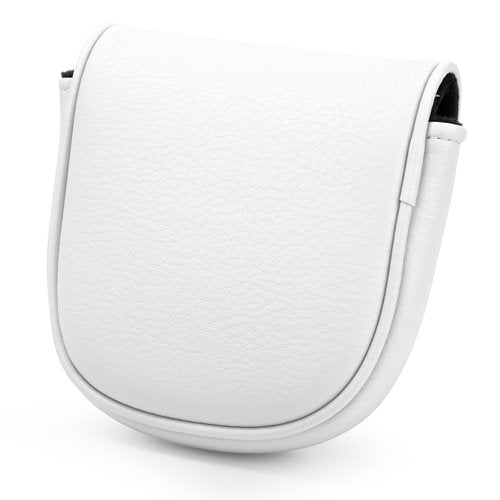 Golf Mallet Putter Cover for DF3 Center Shafted Putter Head Cover Mallet Putter Headcover Magnetic Synthetic Leather Mallet Putter Cover Club Protective Case for Men Women (White)