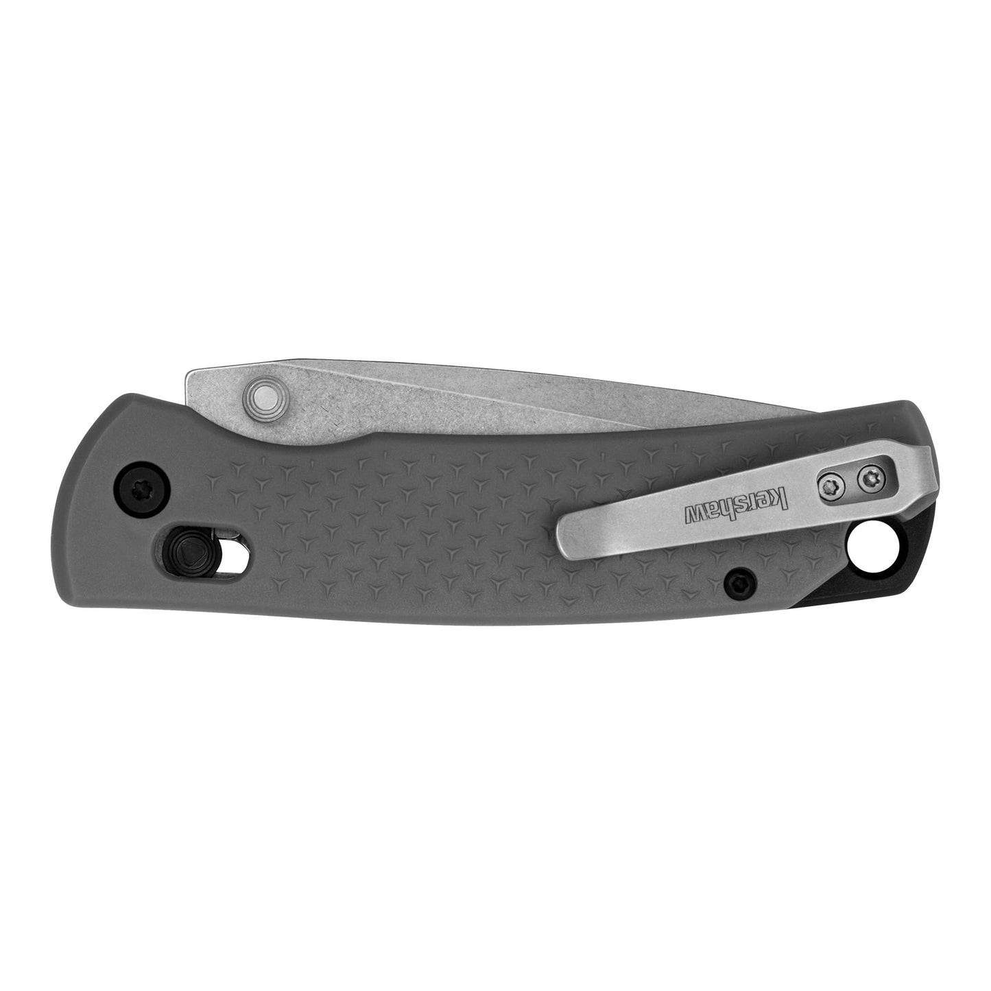 Kershaw Sequence Folding Pocket Knife, 3.32 inch 8Cr13MoV Stonewashed Blade, Grey GFN Handle, Manual Opening, Duralock Locking Mechanism, Pocketclip