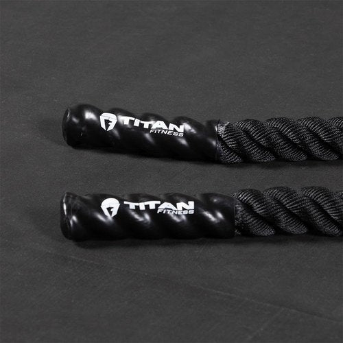 Titan Fitness Battle Rope 30ft x 2in, Poly Dacron Heavy Rope for Home Gym Conditioning Workouts, Cross-Train, Strength Training Exercises