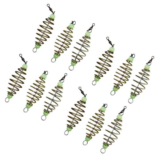 Garneck 24 Pieces Olive Shape Spring Bait Fishing Glow Carp Cage Bait Cage Carp Fishing Equipment Accessories