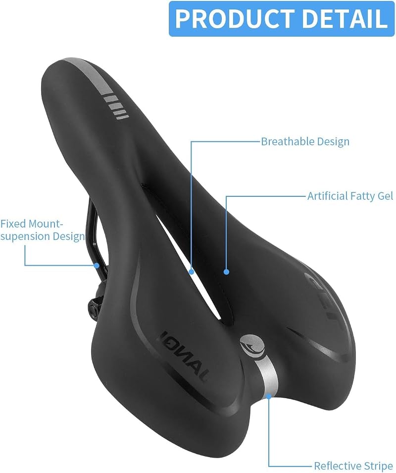 MSDADA Gel Bike Seat Saddle with Small Black Variation – Comfort Memory Foam Waterproof Cushion