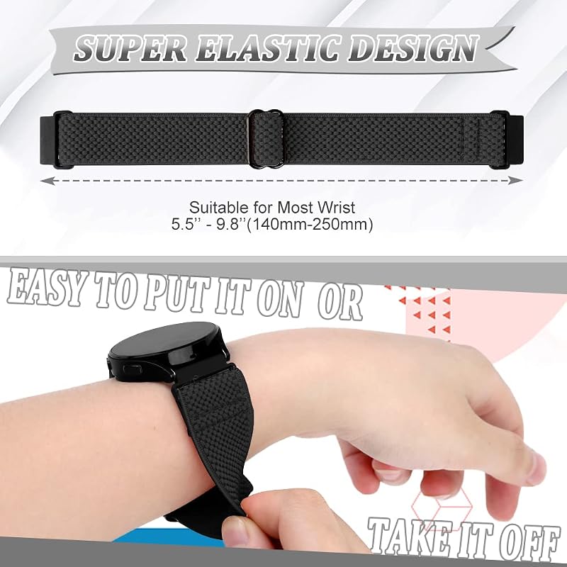 Elastic Nylon Watch Band for Casio F-91W/AE-1200 Series - 3 Pack, Black+Gray+Off-White
