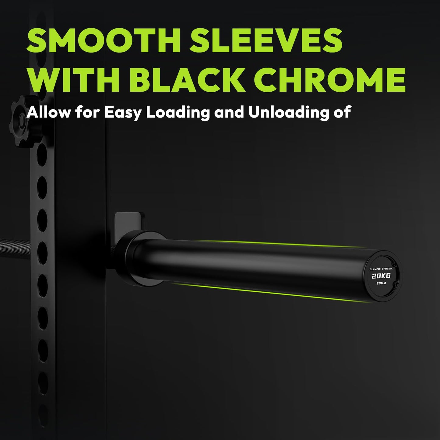 HANDBODE 7 FT Olympic Barbell 45 LB, 2-Inch Weight Bar, 1000 LB, Black
