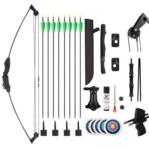 SOPOGER Kids Bow and Arrow Set for Boys Girls, Beginner Bow and Arrow for Kids 8-12 Youth Archery Set, Youth Compound Bow and Arrow Set for Kids Backyard Archery Games Toy Gifts (Black)