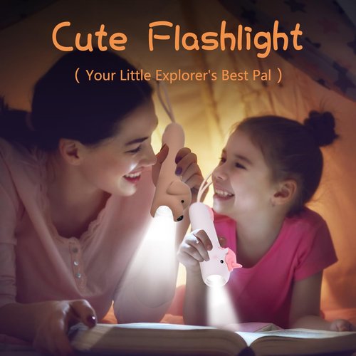 LEDHOLYT Kids Flashlight - Cute Silicone Unicorn Toy Light with Adjustable Brightness, Safe & Durable Design, USB-C Charging, Birthday Gift for Ages 3+ Boys Girls Children