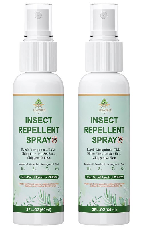 Mosquito Repellent Spray for Body, Made with Plant Essential Oils,Insect Spray Natural Bug Repellent for Skin DEET-Free Travel Size 2Fl Oz (2 Pack)