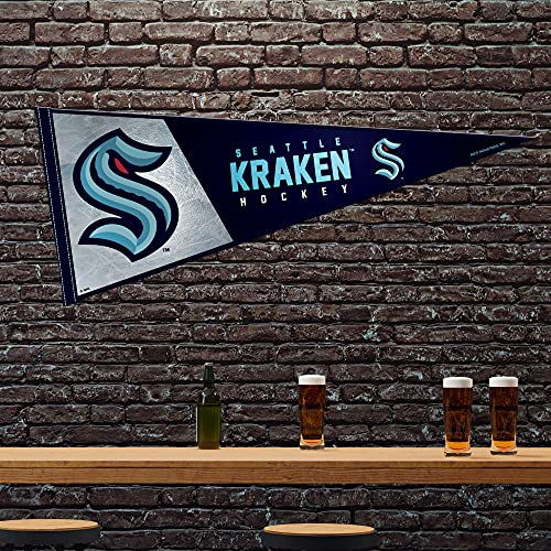 Seattle Kraken NHL Felt Wall Decor Pennant - 12x30 Inches, Officially Licensed