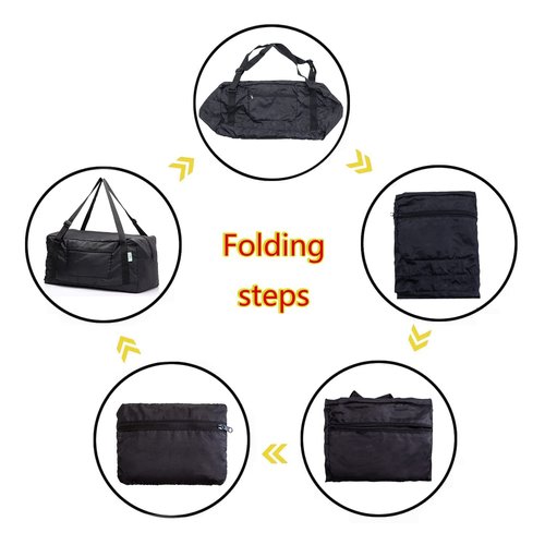 HOLYLUCK Foldable Travel Duffel Bag For Women & Men Luggage Great for Gym (black) One_Size