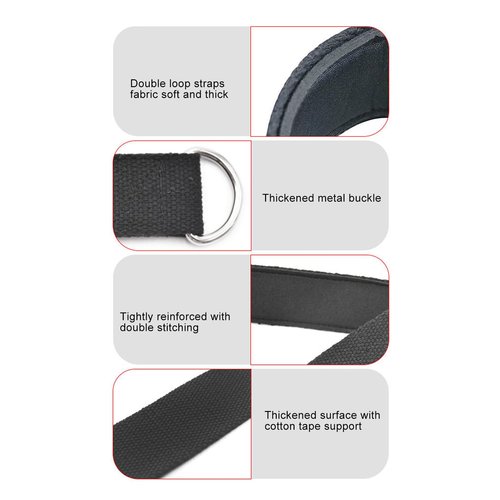 Modern Pilates Reformer Straps - D Ring Double Loop Straps for Home Gym Workouts, Cotton, Adjustable Length, Anti-Slip, Compatible with Most Pilates Beds and Equipment