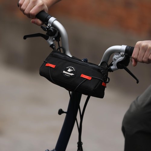 abamita Bike Handlebar Bag Cycling Urban Front Bag 0.9L Rhinowalk Small Handlebar Bag Suitable for Folding Road Mountain Bike (Black)