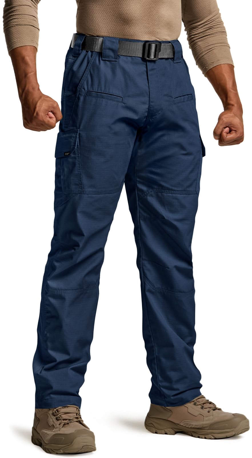 CQR Men's Tactical Pants, Water Resistant Ripstop Cargo Pants, Lightweight EDC Work Hiking Pants, Outdoor Apparel, Raider Midnight Blue, 38W x 32L