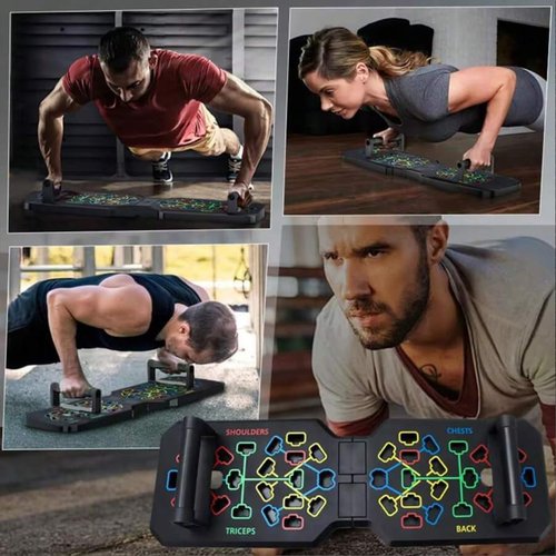 Push Up Board, Foldable 19 in 1 Push Up Bar with Resistance Bands,Portable Multi-Function Push up Handles for Floor,Professional Push Up Strength Training Equipment