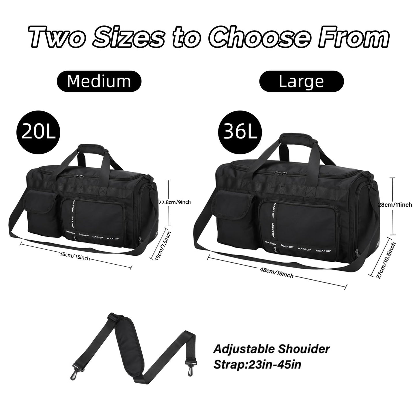 MAXTOP Small Gym Bag for Men Women with Shoe Compartment Wet Dry Separation Black Carry on Mini Duffle Bag for Travel Sports Yoga Fitness Weekend Outdoor Activities